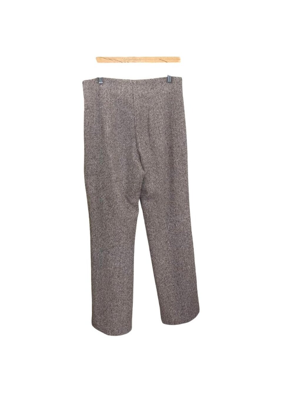 Talbots Brown Twill Wide Leg High Rise Wool Blend Flat Front Pants 6 Petite